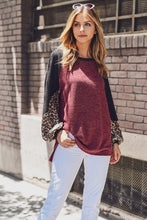 Load image into Gallery viewer, MOHAIR LEOPARD CONTRAST TOP