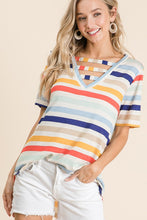 Load image into Gallery viewer, Bright Stripe Strappy V-Neck Top