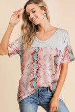 Load image into Gallery viewer, Snakeskin Low Gauge Knit with Contrast Stripe Yoke