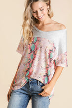 Load image into Gallery viewer, Snakeskin Low Gauge Knit with Contrast Stripe Yoke