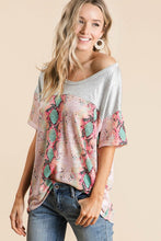 Load image into Gallery viewer, Snakeskin Low Gauge Knit with Contrast Stripe Yoke