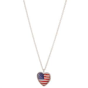 USA heart dome necklace