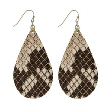 Load image into Gallery viewer, Faux Leather Teardrop Earring