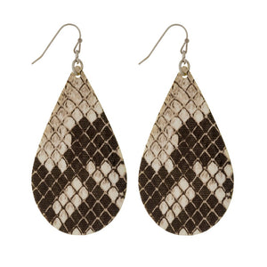 Faux Leather Teardrop Earring