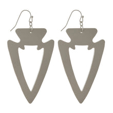 Load image into Gallery viewer, Faux Leather Arrowhead Cutout Earrings