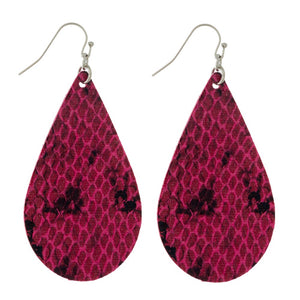 Faux Leather Teardrop Earring