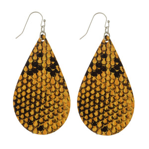 Faux Leather Teardrop Earring