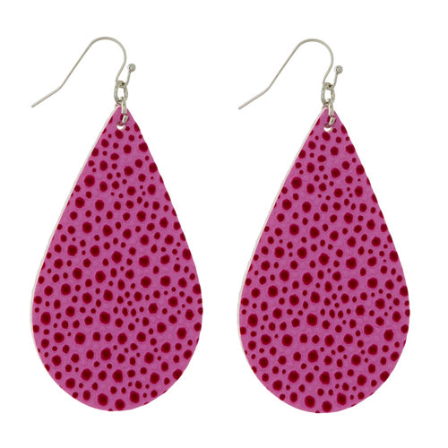 Faux Leather Teardrop Earring