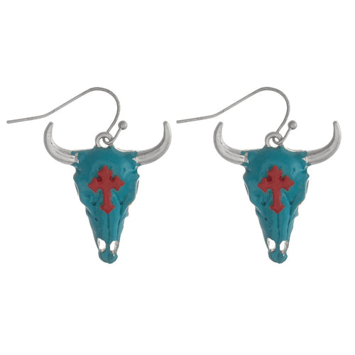 Cross Steer Head Earring
