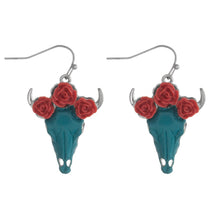 Load image into Gallery viewer, Floral Steer Head Earring
