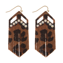 Load image into Gallery viewer, Printed Suede and Rhinestone Earring