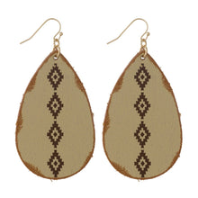Load image into Gallery viewer, Aztec Faux Leather Earring