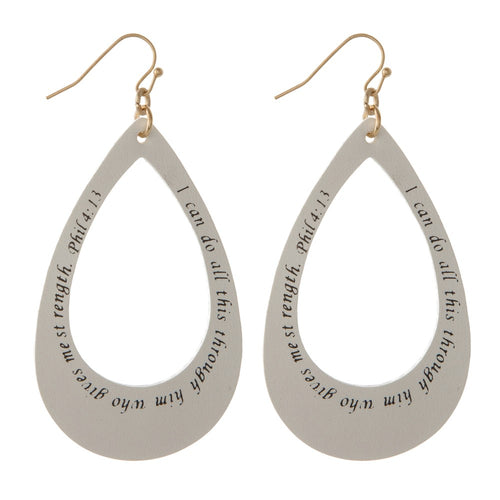 Scripture Teardrop Earring