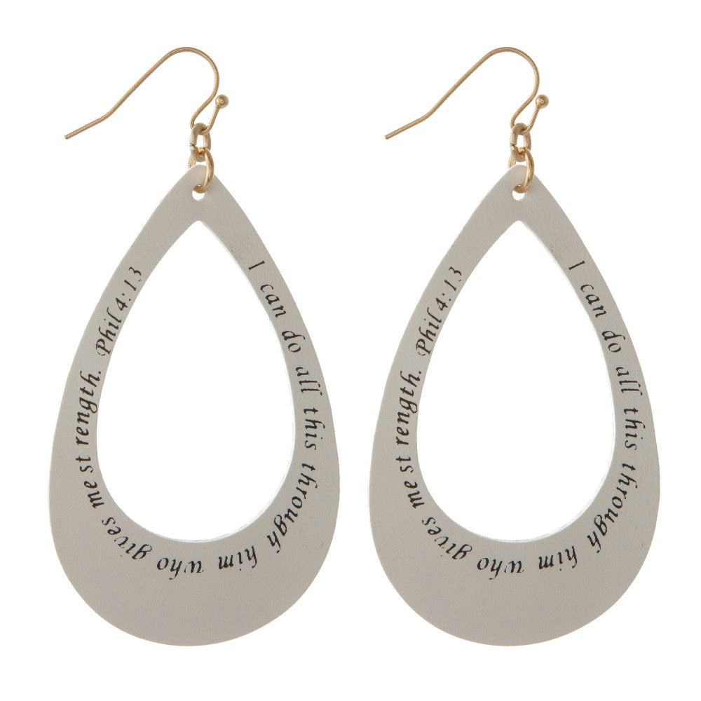 Scripture Teardrop Earring