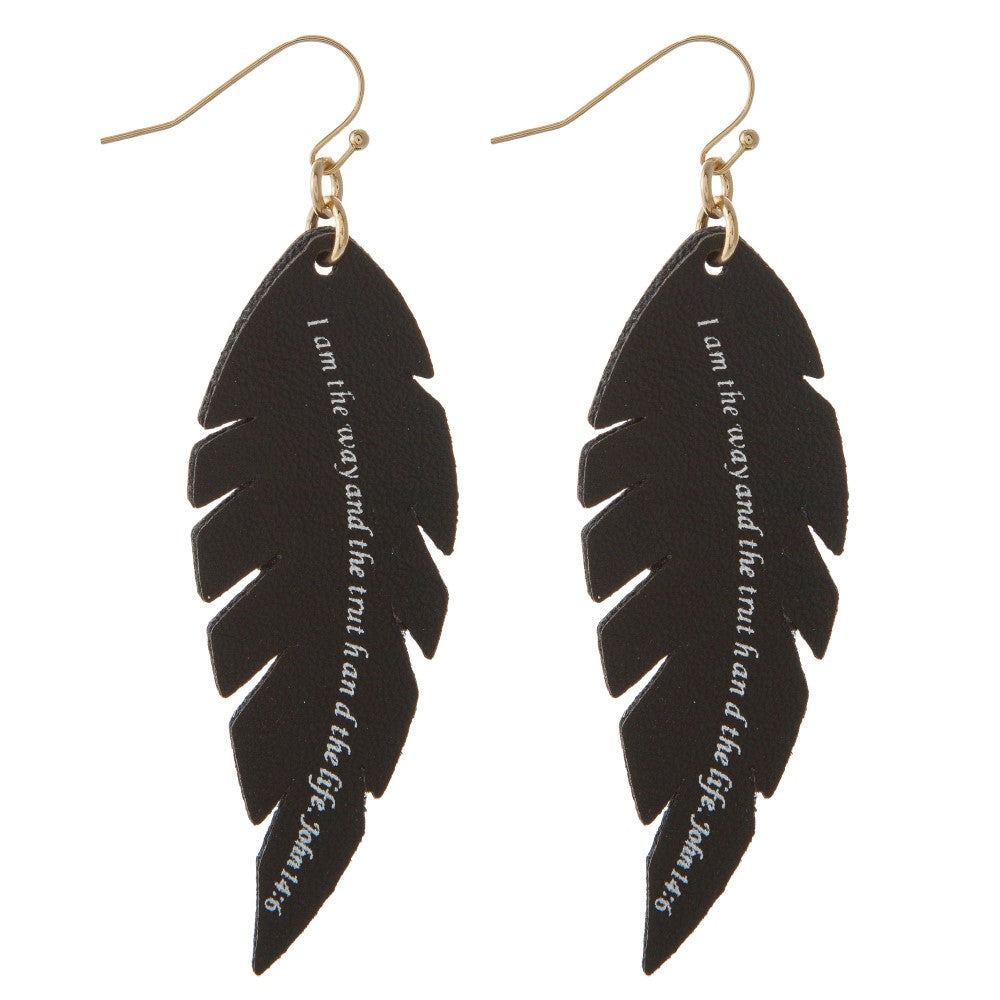 Scripture Feather Earring