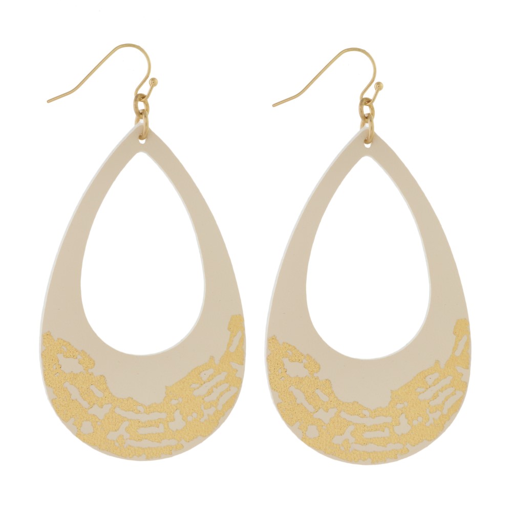 Gold Tone Teardrop Earring