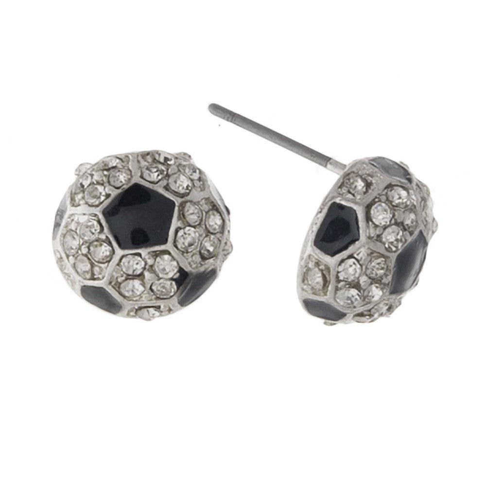 Rhinestone Soccer ball Stud Earring