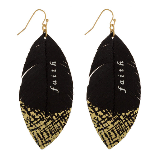 Faith Faux Leather Earring