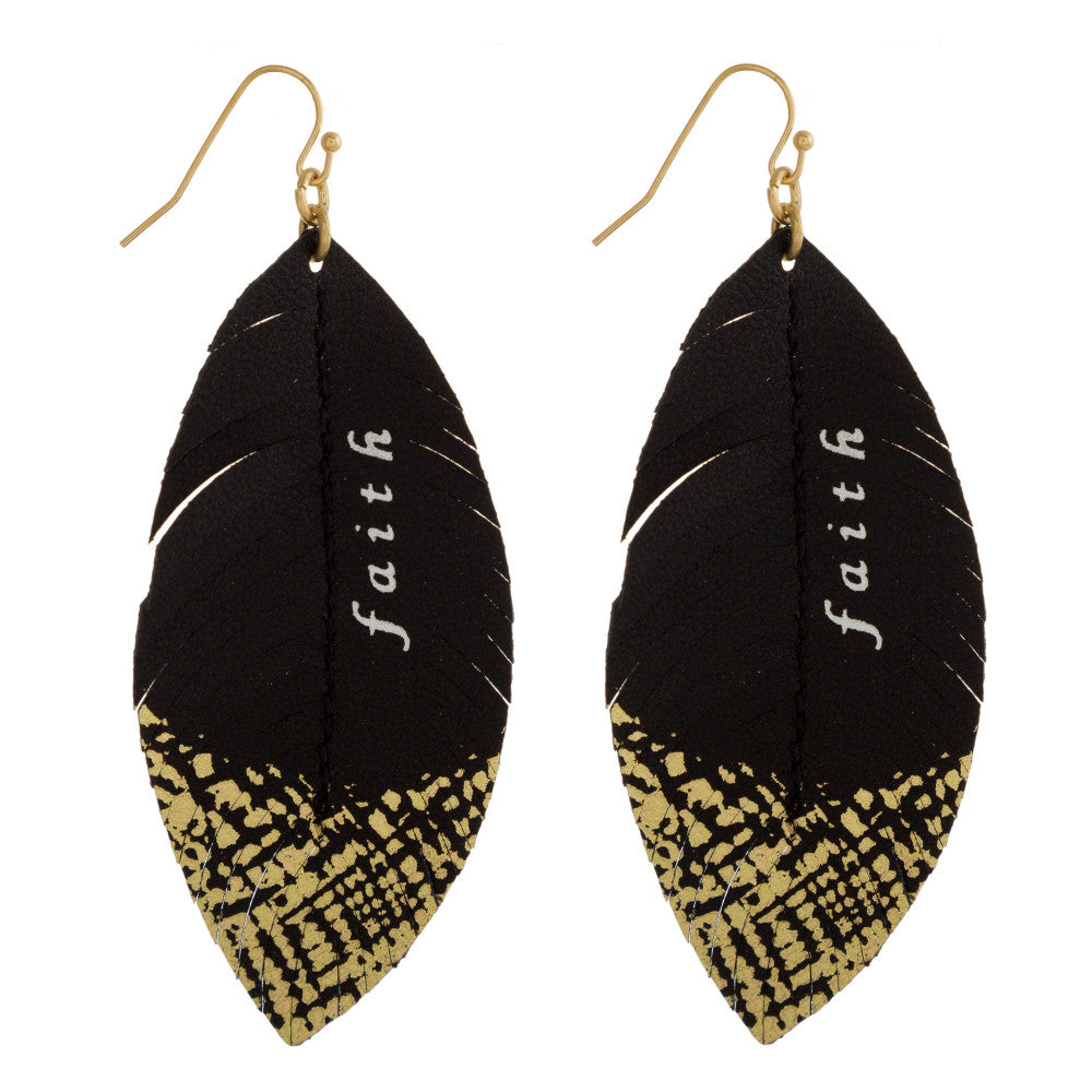 Faith Faux Leather Earring