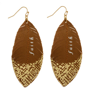 Faith Faux Leather Earring