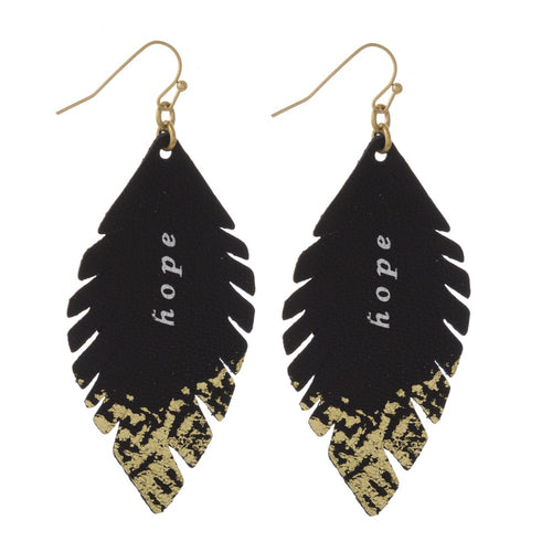 Hope Faux Leather Earring