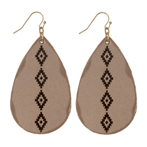 Aztec Faux Leather Earring