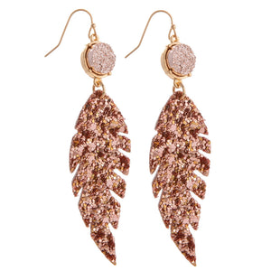 Glitter Feather Earring