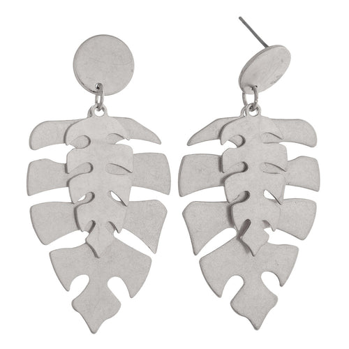 Metal Palm Leaf Earring