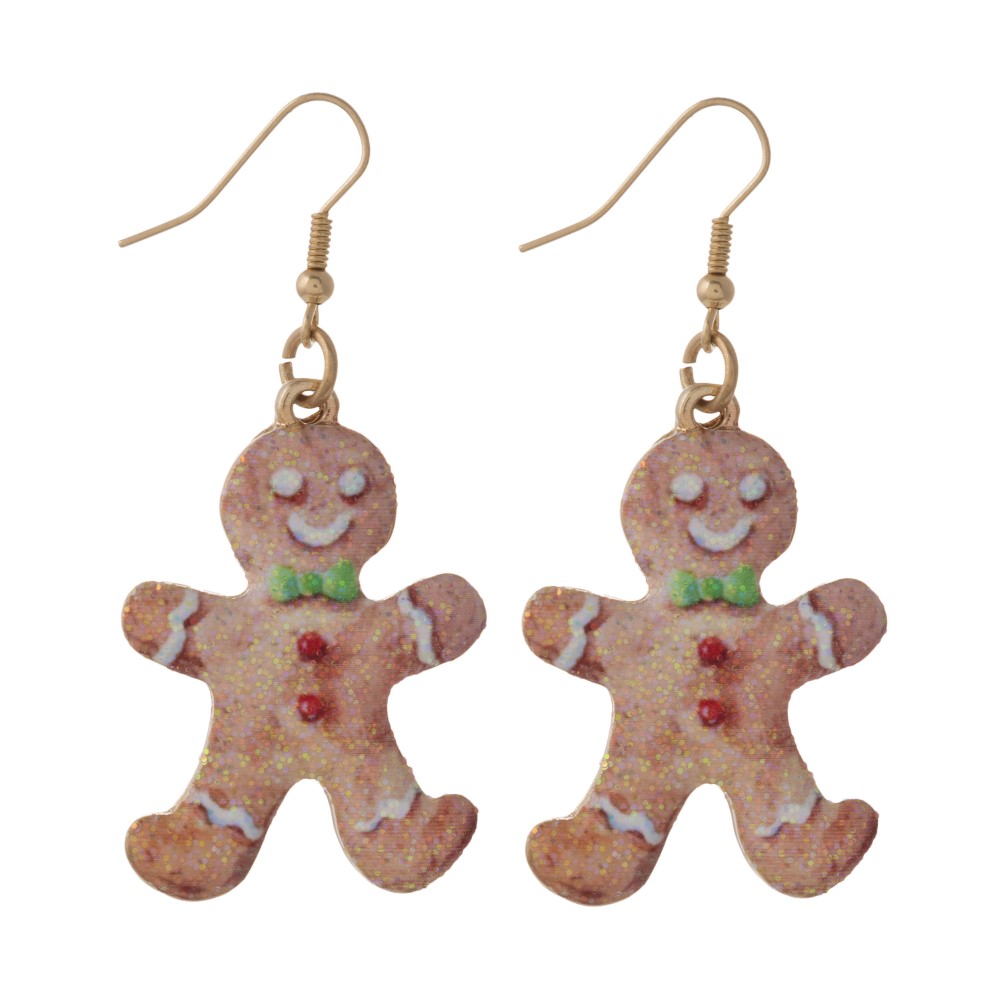 Gingerbread man earrings