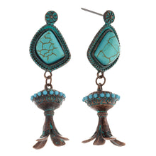 Load image into Gallery viewer, Metal Earring with Natural Stone