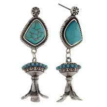Load image into Gallery viewer, Metal Earring with Natural Stone