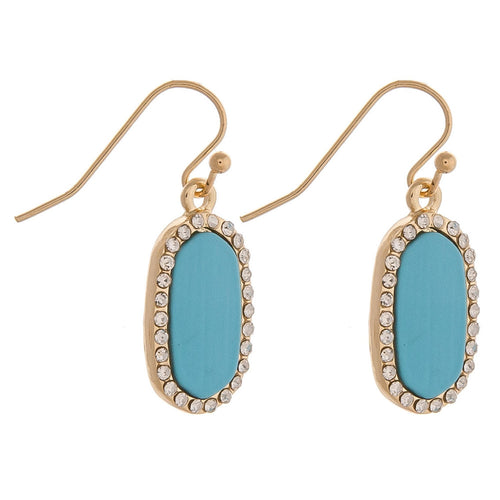 Aqua metal drop earrings