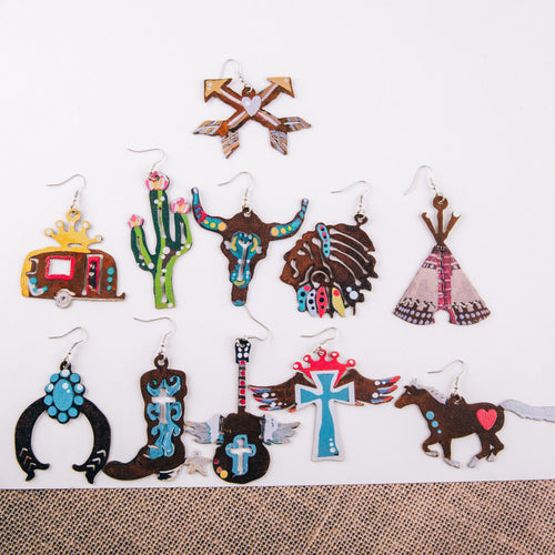 Bold Metal Western Earrings