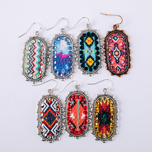 Tribal details with rhinestone Earrings