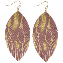 Load image into Gallery viewer, Gold Metallic Feather Earring