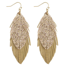 Load image into Gallery viewer, Double Layer Feather Earring