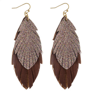 Double Layer Feather Earring