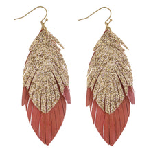 Load image into Gallery viewer, Double Layer Feather Earring