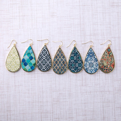 Wood Geometric Earring