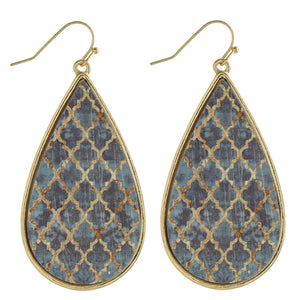 Wood Geometric Earring