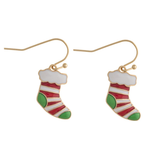 Enamel Stocking Earring