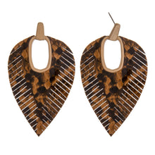 Load image into Gallery viewer, Faux leather snakeskin hinge cut out earrings