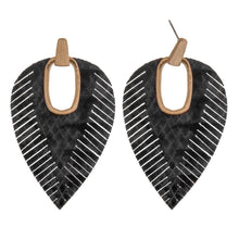 Load image into Gallery viewer, Faux leather snakeskin hinge cut out earrings