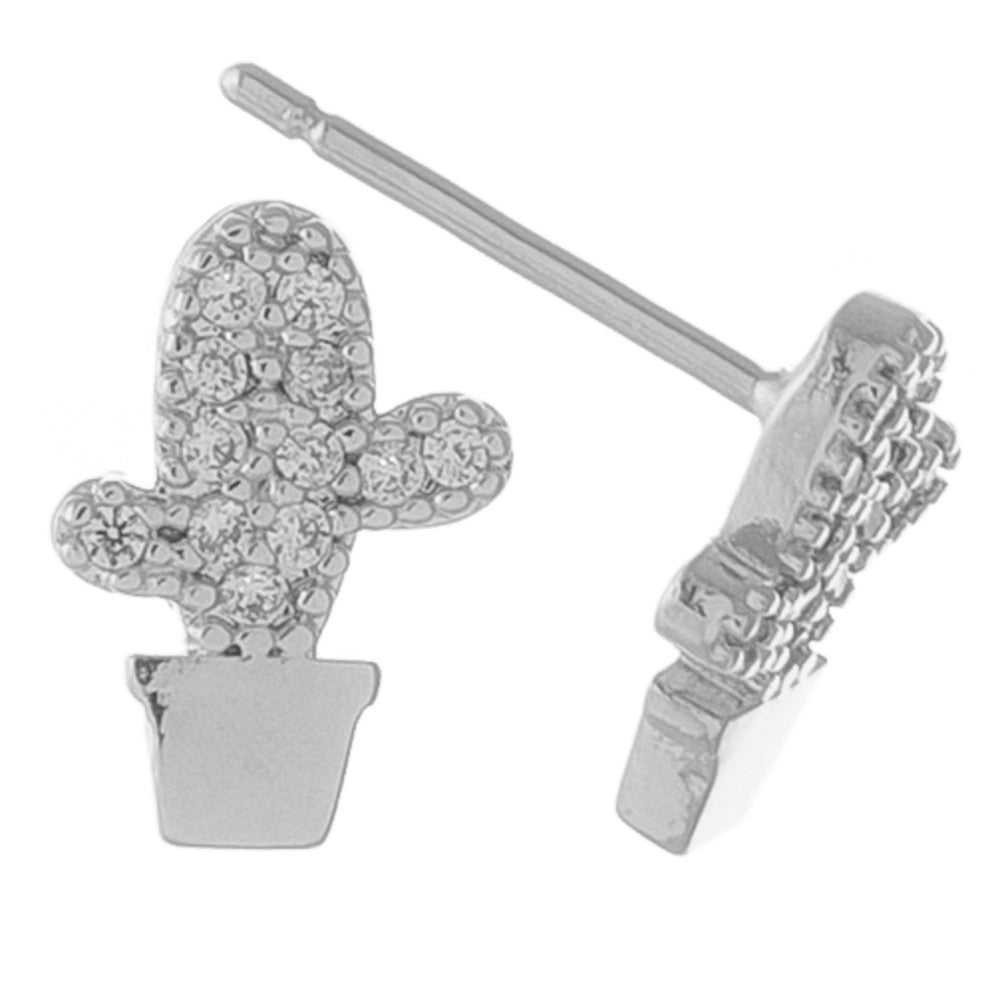 Dainty Cactus Stud Earrings