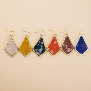 water spot pointed teardrop earrings