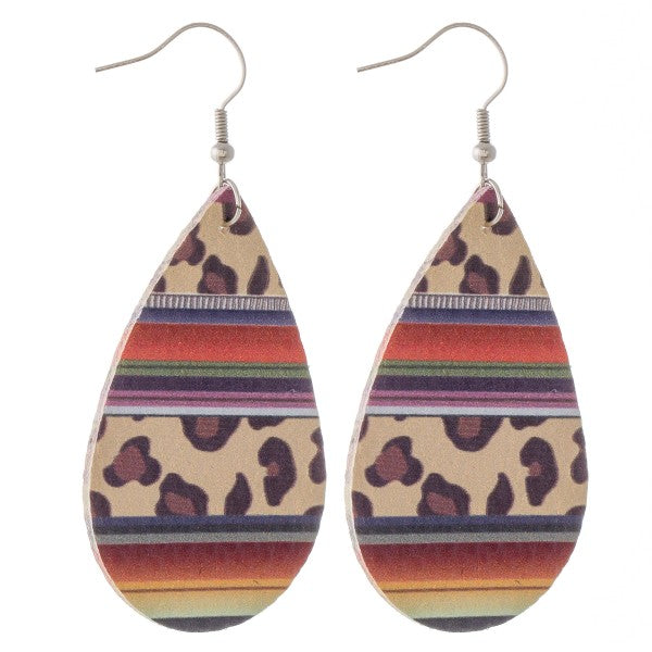 Leo Serape faux Teardrop Earrings