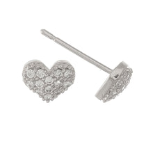 Load image into Gallery viewer, Rhinestone heart stud earrings