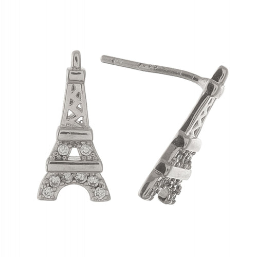 Rhinestone Eiffel Tower stud earrings