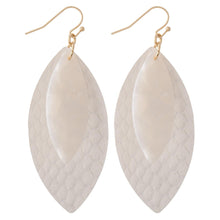 Load image into Gallery viewer, Faux Leather Snakeskin Drop Earrings with Resin Accent