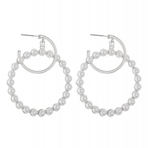 Ivory Pearl nested drop hoop earrings